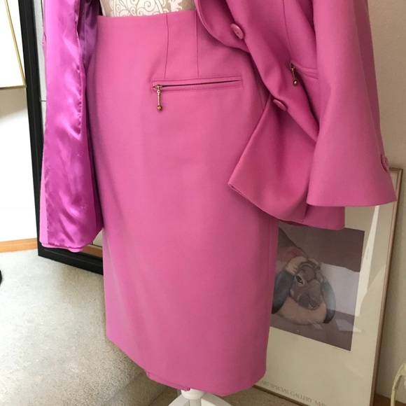 ESCADA LUXURY JACKET & SKIRT ENSEMBLE STUNNING FINE  MERINO WOOL LIKE NEW SZ: 8 - Picture 4 of 8